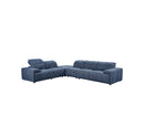 SOFA SECCIONAL ESTACIONARIO EN TELA AZUL