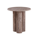MESA LATERAL CON TOPE DE MÁRMOL ARTIFICIAL Y BASE MDF LAMINADA