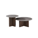 MESA DE CENTRO TOPE MARMOL ARTIFICIAL Y BASE MDF SET DE 2
