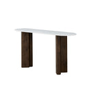 CONSOLA DE MARMOL ARTIFICIAL Y BASE MDF
