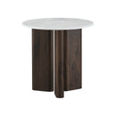 MESA LATERAL TOPE DE MARMOL ARTIFICIAL Y BASE MDF