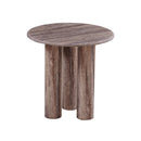 MESA LATERAL TOPE DE MARMOL ARTIFICIAL Y BASE MDF LAMINADA DE MARMOL