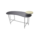 MESA DE CENTRO DE METAL COLOR NEGRO Y DORADO