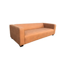 SOFA ESTACIONARIO EN PIEL SINTETICA NARANJA