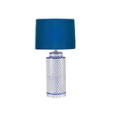 LAMPARA DE MESA CON PANTALLA AZUL