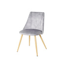 SILLA DE COMEDOR EN TELA GRIS Y PATAS EFECTO MADERA