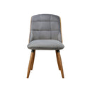 SILLA DE COMEDOR RIVIERA GRIS CLARO Y PATAS ESTILO MADERA