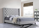 CAMA KING CAMPBELL STONE EN TELA GRIS