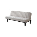 SOFA CAMA EN TELA CREMA Y PATAS NEGRAS