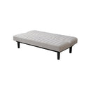 SOFA CAMA EN TELA CREMA Y PATAS NEGRAS