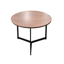 MESA LATERAL CON TOPE DE MADERA Y BASE NEGRA