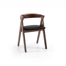 SILLA DE COMEDOR ASIENTO EN FRENTE DE PIEL Y PATAS DE ACABADO EN MADERA