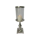 CANDELABRO HURRICANE CON VIDRIO Y NIQUEL BRILLANTE
