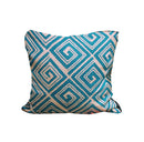 HAND EMBROIDERED WOOLEN CUSHION BLUE 20X20