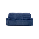 SOFA RECLINABLE ELECTRICO DE TRES ASIENTOS EN TELA AZUL