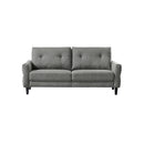 SOFA ESTACIONARIO DE TRES ASIENTOS EN TELA COLOR GRIS