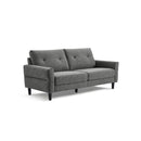 SOFA ESTACIONARIO DE TRES ASIENTOS EN TELA COLOR GRIS