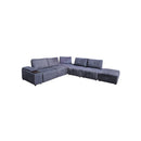 SOFA SECCIONAL ESTACIONARIO EN TELA AZUL
