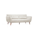 SOFA ESTACIONARIO DE TRES ASIENTOS EN TELA CREMA