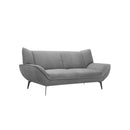SOFA ESTACIONARIO DE 2 ASIENTOS EN TELA GRIS Y PATAS NEGRAS