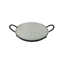 BANDEJA DECORATIVA ESTILO MARMOL BLANCO Y MARCO NEGRO