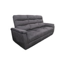 SOFA RECLINABLE ELECTRICO DE TRES ASIENTOS EN TELA MARRON CON PUERTO USB