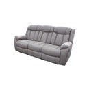 SOFA RECLINABLE MANUAL DE 3 ASIENTOS EN TELA GRIS PARDO