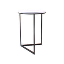 MESA LATERAL CON TOPE BLANCO Y BASE NEGRA