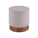 OTOMAN EN TELA GRIS 22616-16 Y BASE EN ACABADO DE MADERA