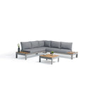 SECCIONAL DE EXTERIOR, SOFA 2 PCS, MESA DE CENTRO Y ESQUINERO
