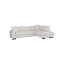 SOFA SECCIONAL ESTACIONARIO DERECHO EN TELA BLANCA