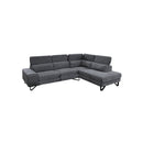 SOFA SECCIONAL ESTACIONARIO DERECHO EN TELA GRIS