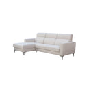 SOFA SECCIONAL ESTACIONARIO IZQUIERDO EN TELA BEIGE Y PATAS PLATEADAS