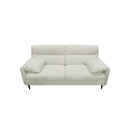 SOFA ESTACIONARIO DE 2 ASIENTOS EN TELA BEIGE Y PATAS NEGRAS