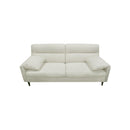 SOFA ESTACIONARIO DE 3 ASIENTOS EN TELA BEIGE Y PATAS NEGRAS