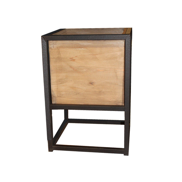 MACETERO CUBO EN ACABADO DE MADERA