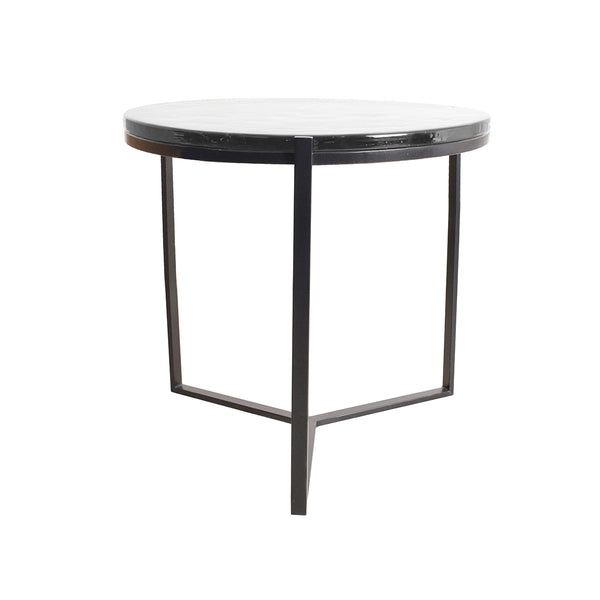 ***MESA LATERAL NEGRA CON TOPE DE VIDRIO TRANSPATENTE