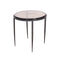 MESA LATERAL NEGRA CON TOPE DE VIDRIO AHUMADO