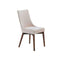 SILLA DE COMEDOR EN TELA BEIGE Y PATAS MARRONES