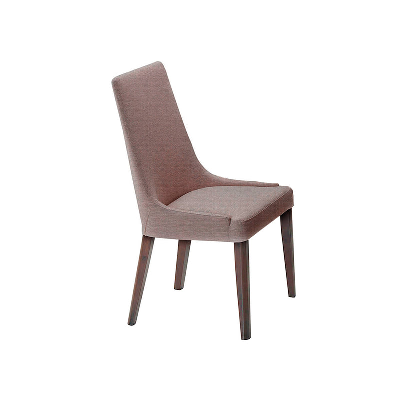 SILLA DE COMEDOR EN TELA MARRON Y PATAS MARRONES