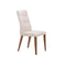 SILLA DE COMEDOR EN TELA BEIGE Y PATAS MARRONES