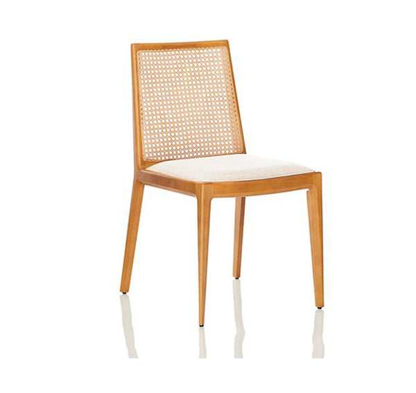 ***SILLA DE COMEDOR JANSEN 03 EN TELA 3043 Y REJILLA NATURAL