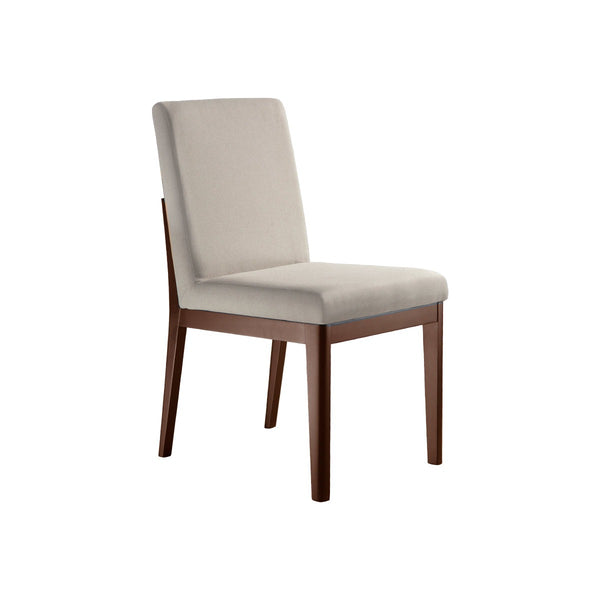 SILLA DE COMEDOR ELISA EN TELA BEIGE 3241 Y PATAS ACABADO DE MADERA