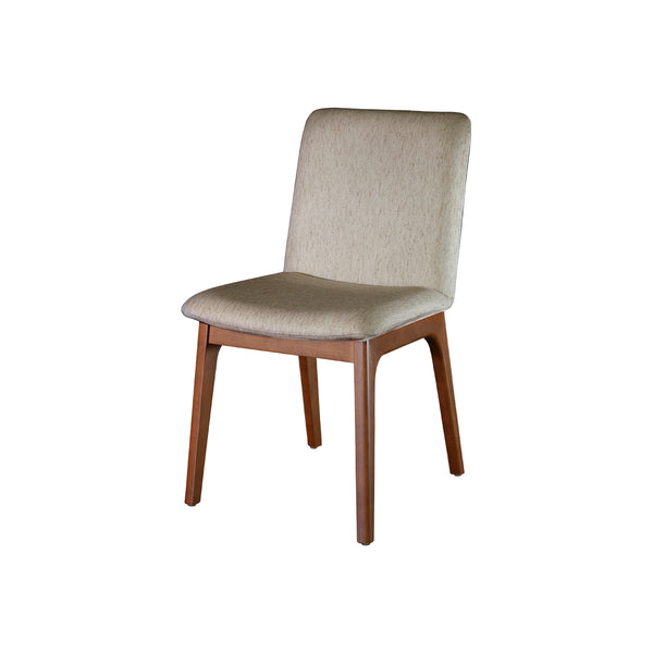 SILLA DE COMEDOR MANUELA EN TELA BEIGE  3241 Y PATAS ACABADO DE MADERA