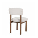 SILLA DE COMEDOR EN TELA BEIGE Y PATAS ACABADO DE MARA
