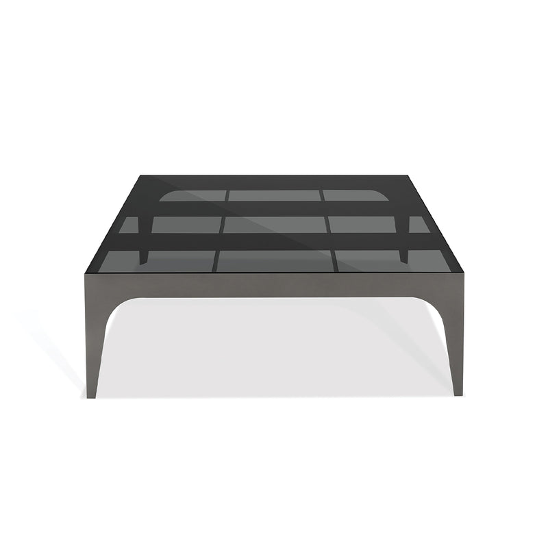 COFFEE TABLE, SPACE GRAY, METAL: SMOKED GLASS