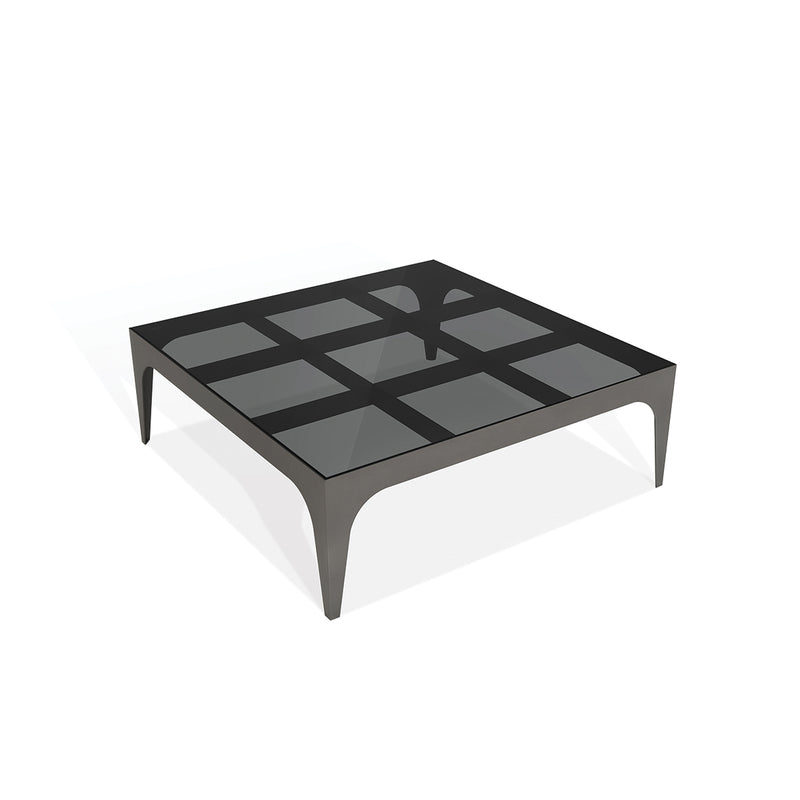 COFFEE TABLE, SPACE GRAY, METAL: SMOKED GLASS