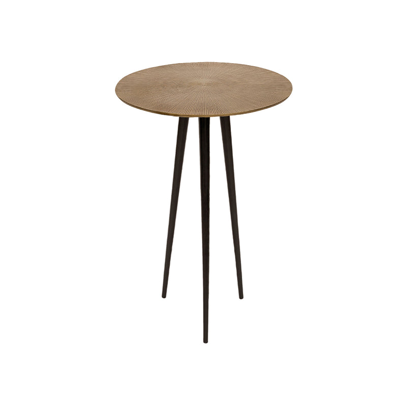 MESA AUXILIAR DE ALUMINIO, TAPA DE LATÓN ANTIGUO, BASE DE BRONCE