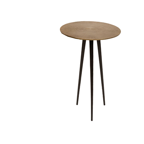 MESA AUXILIAR DE ALUMINIO, TAPA DE LATÓN ANTIGUO, BASE DE BRONCE