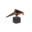 ESCULTURA DE ALUMINIO BRONCE Y BASE NEGRA